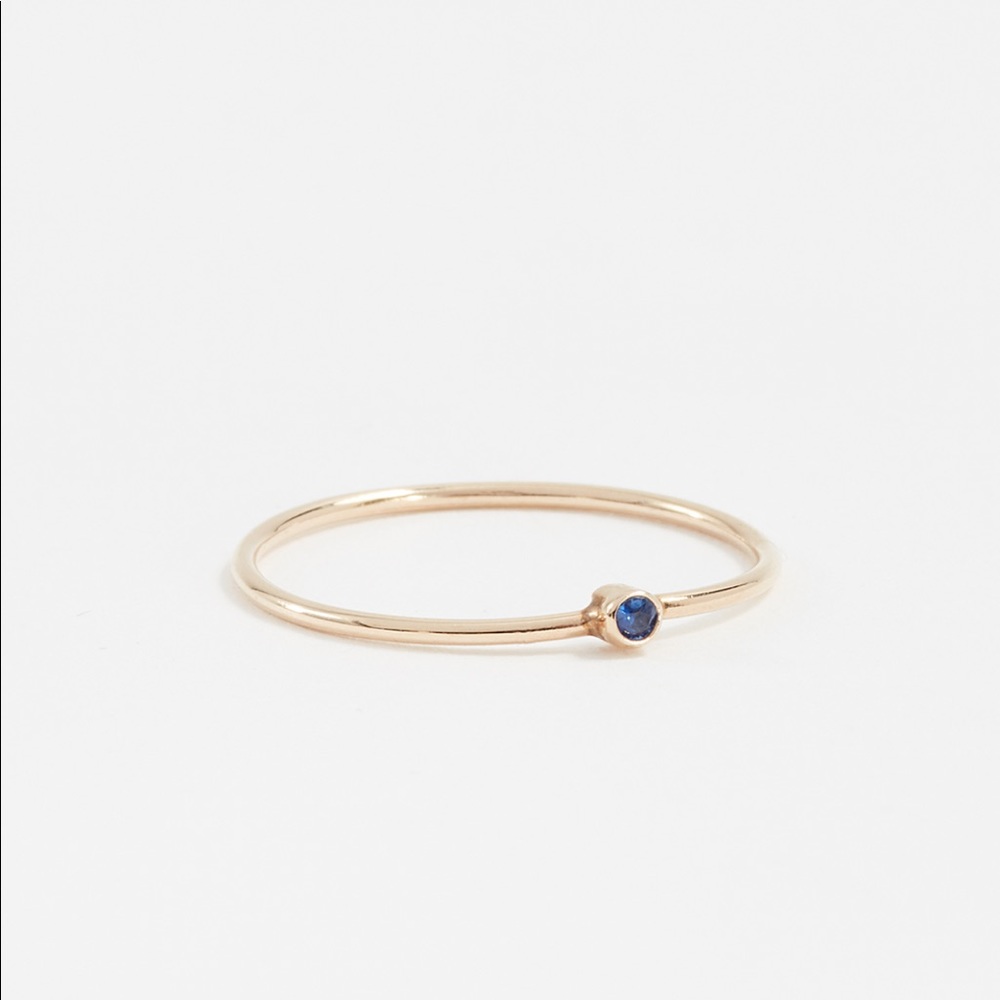 Jennifer Meyer 18k gold sapphire stacking ring - size 6